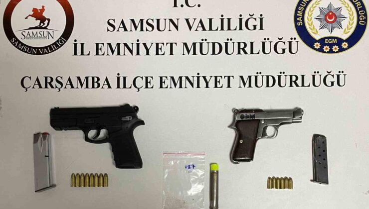 Durdurulan araçta silah ve uyuşturucu ele geçti: 3 gözaltı